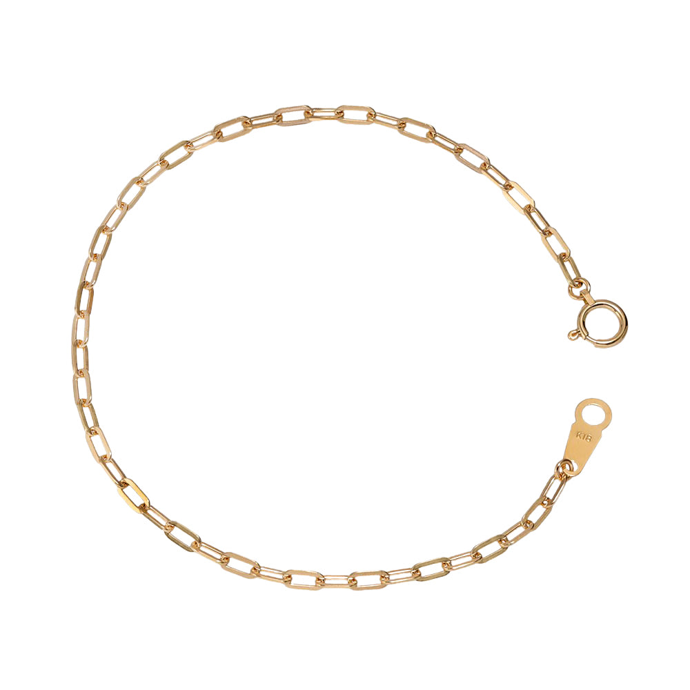 K18 荒角小豆0.6φ ブレスレット 18cm