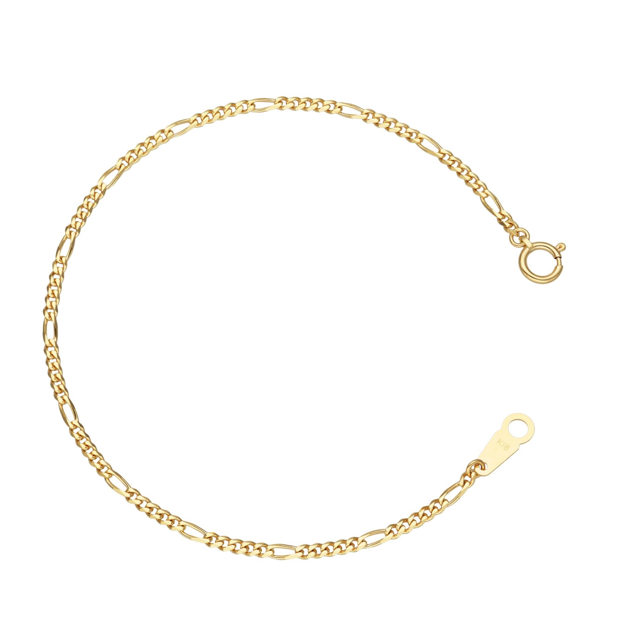 K18 フィガロ0.6φ ブレスレット 20cm