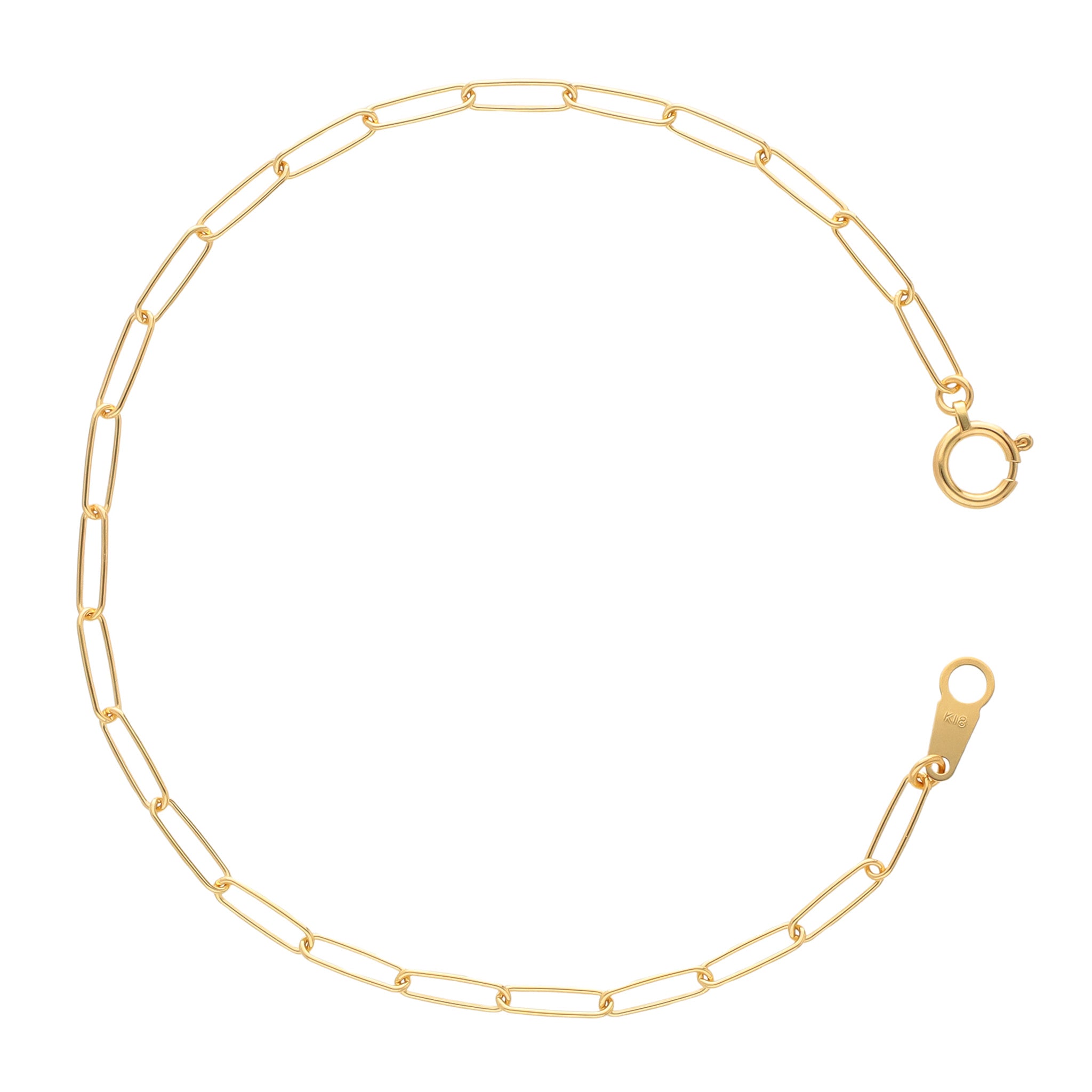 K18 トラックチェーン ブレスレット 18cm