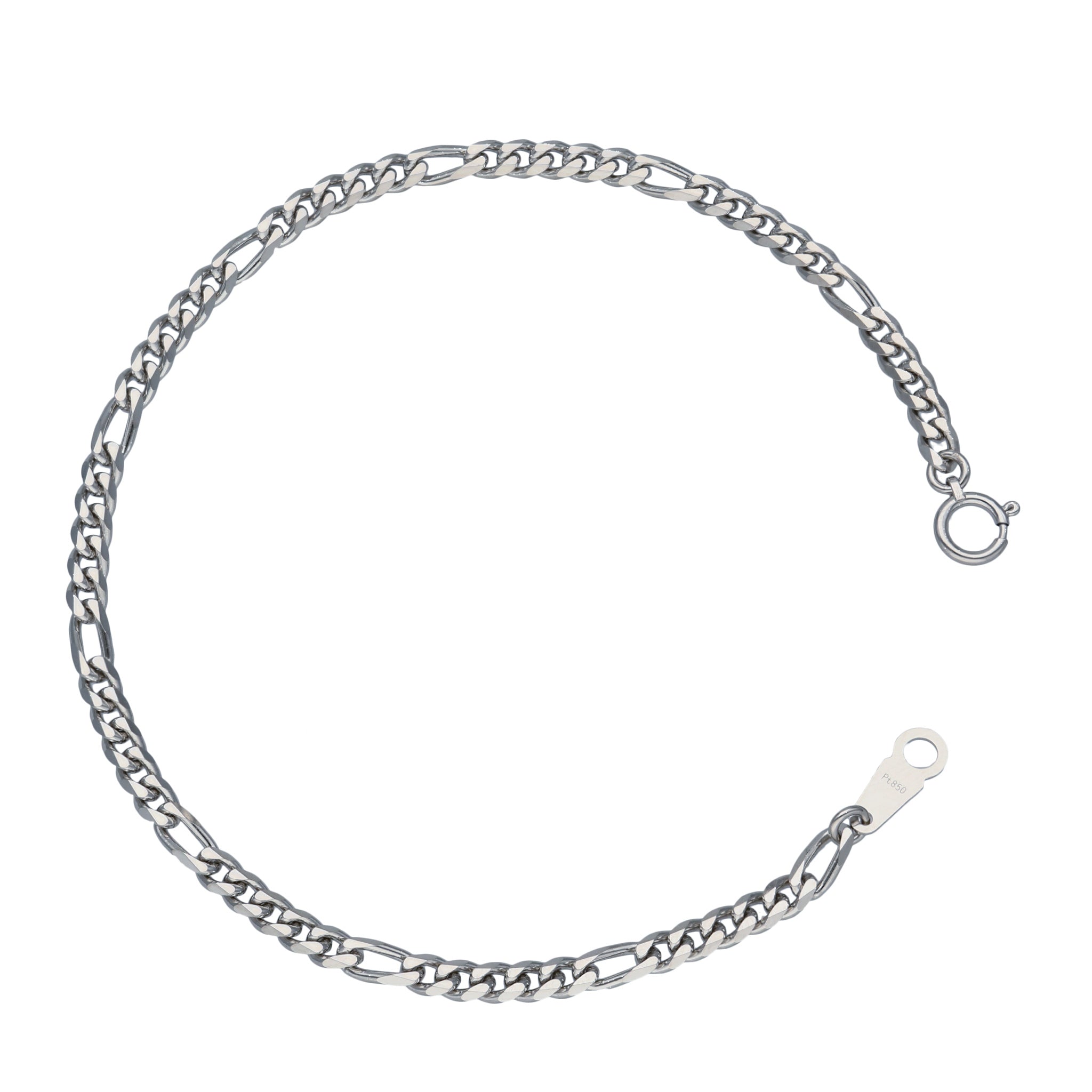 Pt850 フィガロ1.0φ ブレスレット 20cm