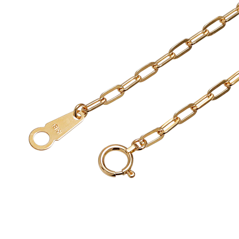 K18 荒角小豆0.6φ ブレスレット 18cm