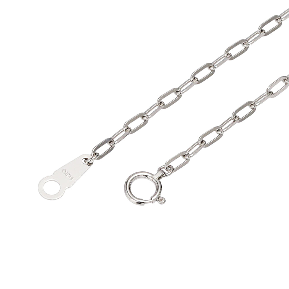 Pt850 荒角小豆0.6φ ブレスレット 18cm