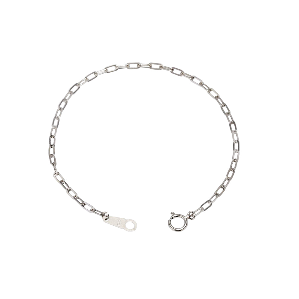 Pt850 荒角小豆0.6φ ブレスレット 18cm