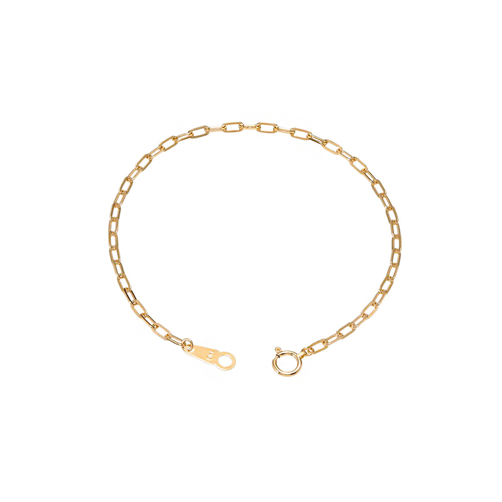 K18 荒角小豆0.6φ ブレスレット 18cm