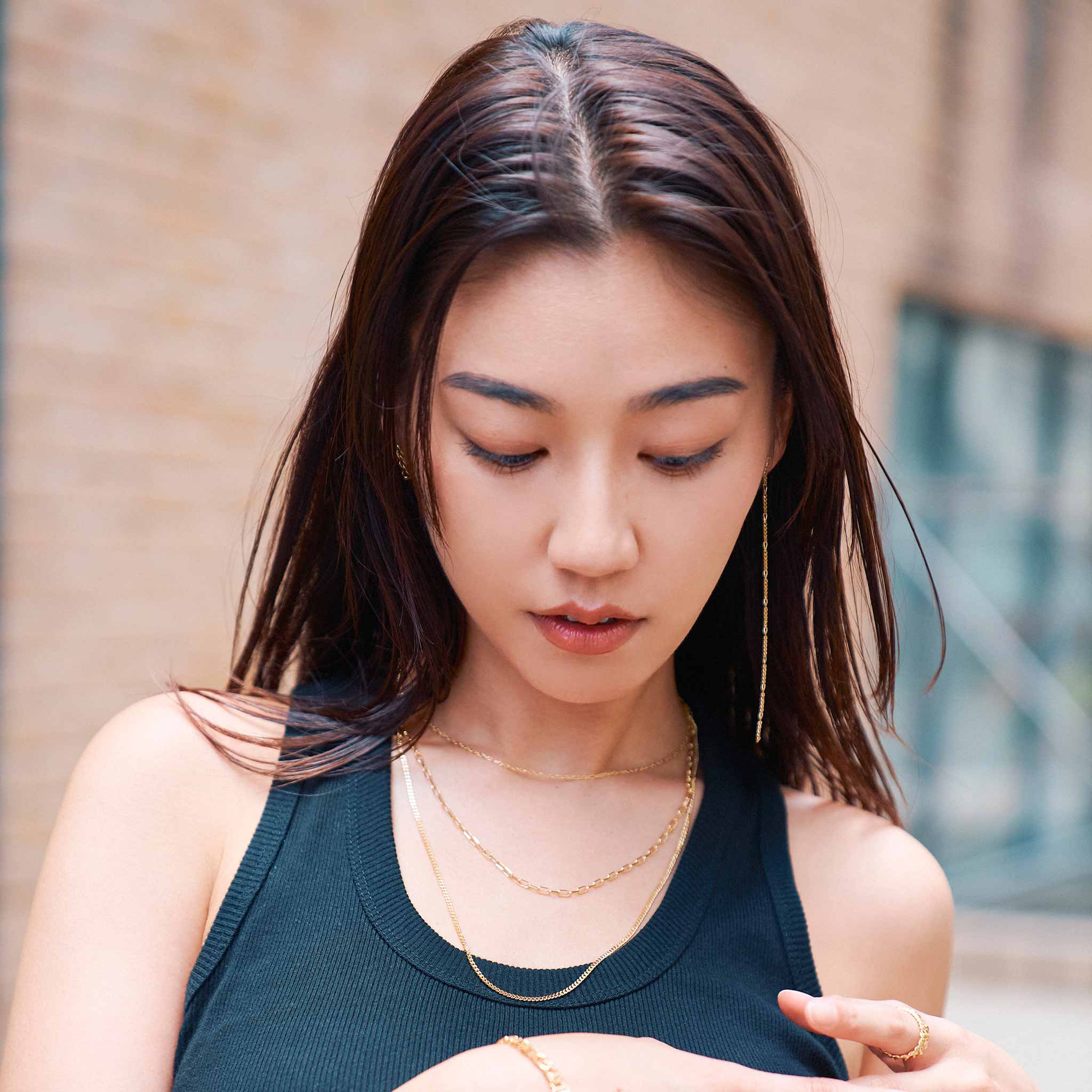 K18 小豆S/L 0.4φ ネックレス 40cm