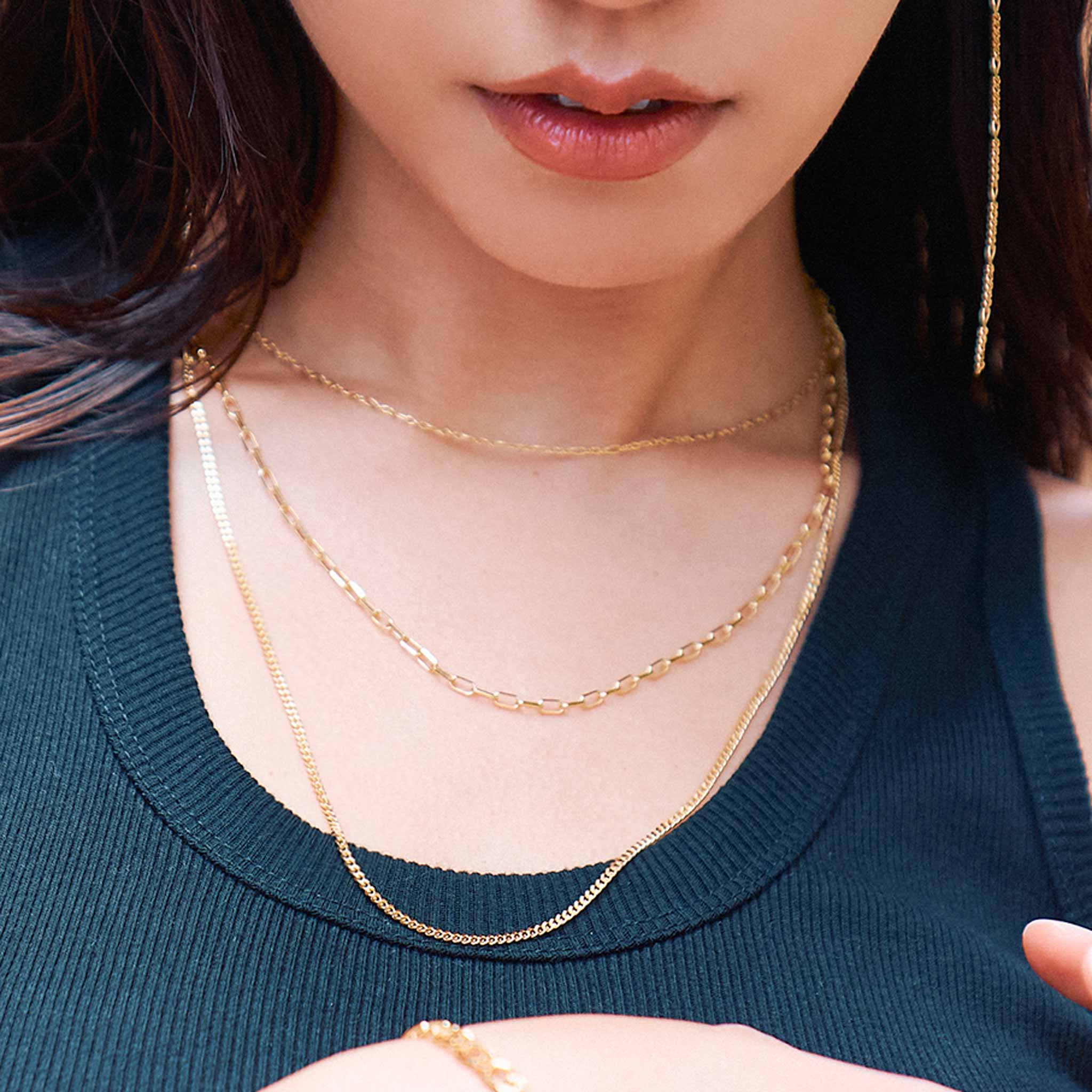 K18 小豆S/L 0.4φ ネックレス 40cm