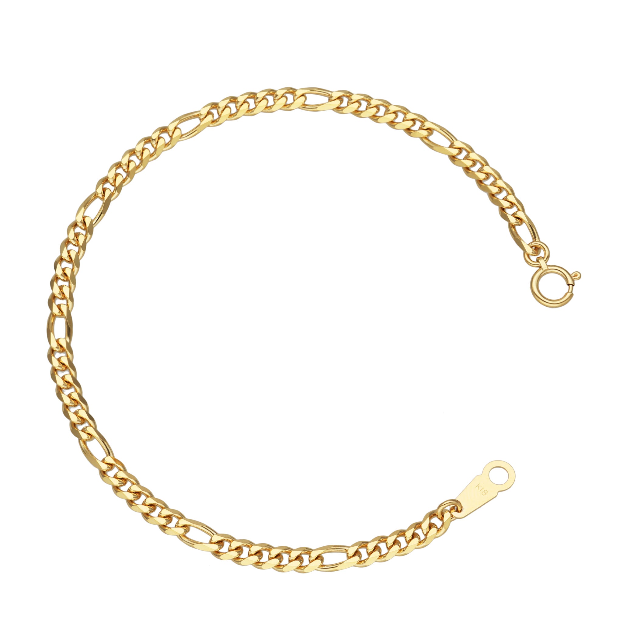 K18 フィガロ1.0φ ブレスレット 20cm